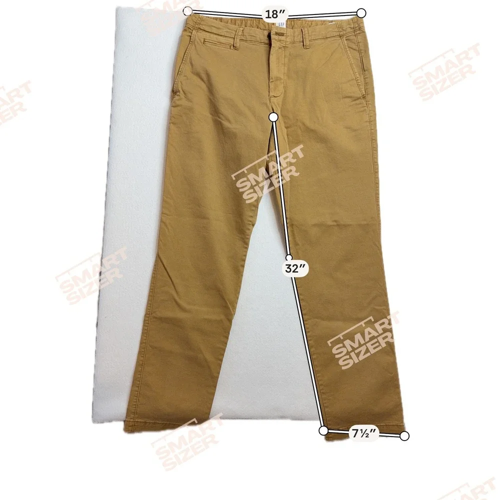 GAP‎ For Good Mens Slim Fit Chino Pants Brown Tobacco Stretch 34x32 Cotton Twill